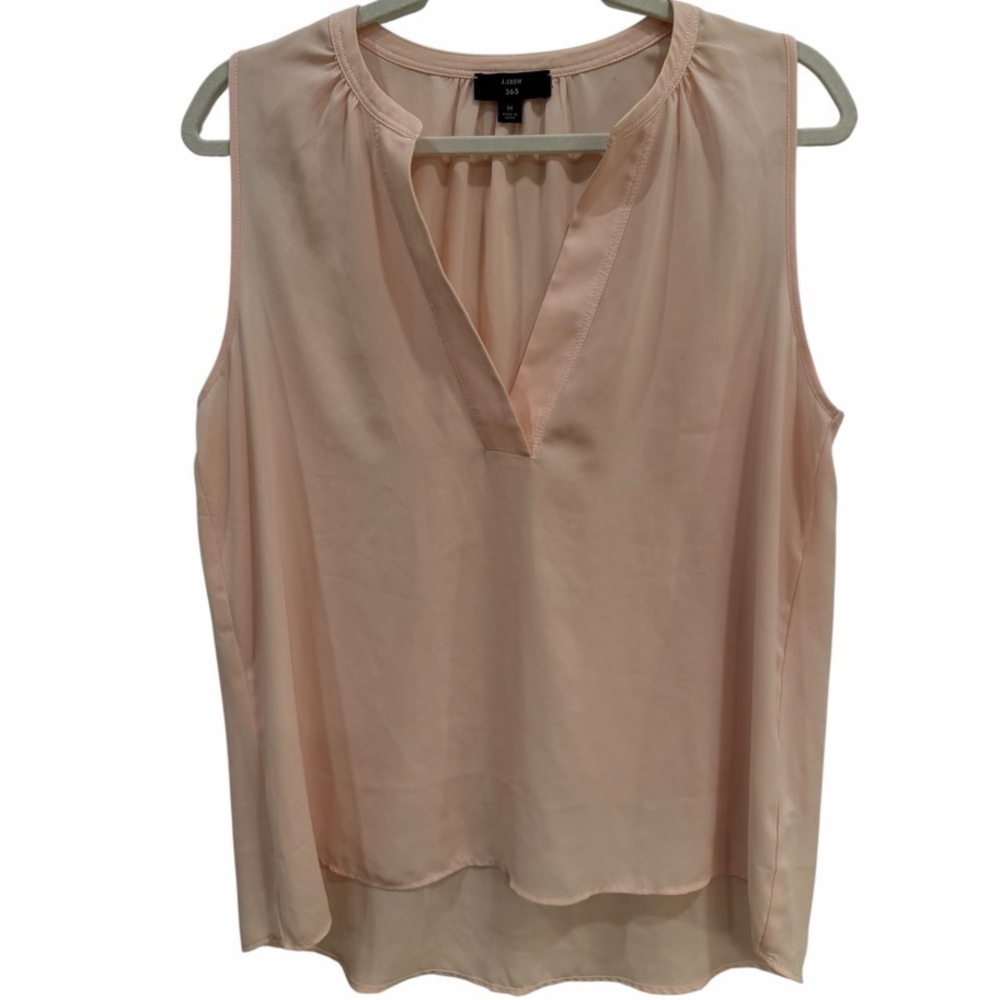 J Crew Sleeveless V-neck‎ popover pale pink Women’s Medium Casual Work